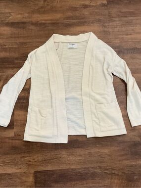 Old Navy Cream Open-Front Women's Cardigan with Pockets